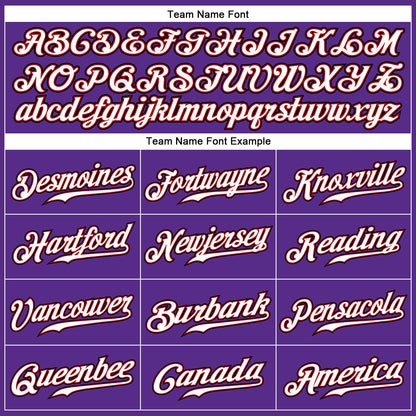 Custom Purple Black Pinstripe White-Red Authentic Baseball Jersey