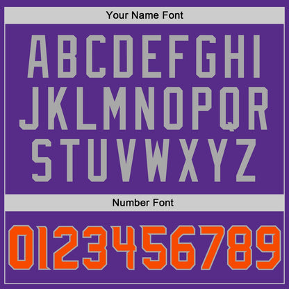 Custom Purple Orange-Gray Performance T-Shirt