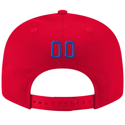 Custom Red Royal-White Stitched Adjustable Snapback Hat