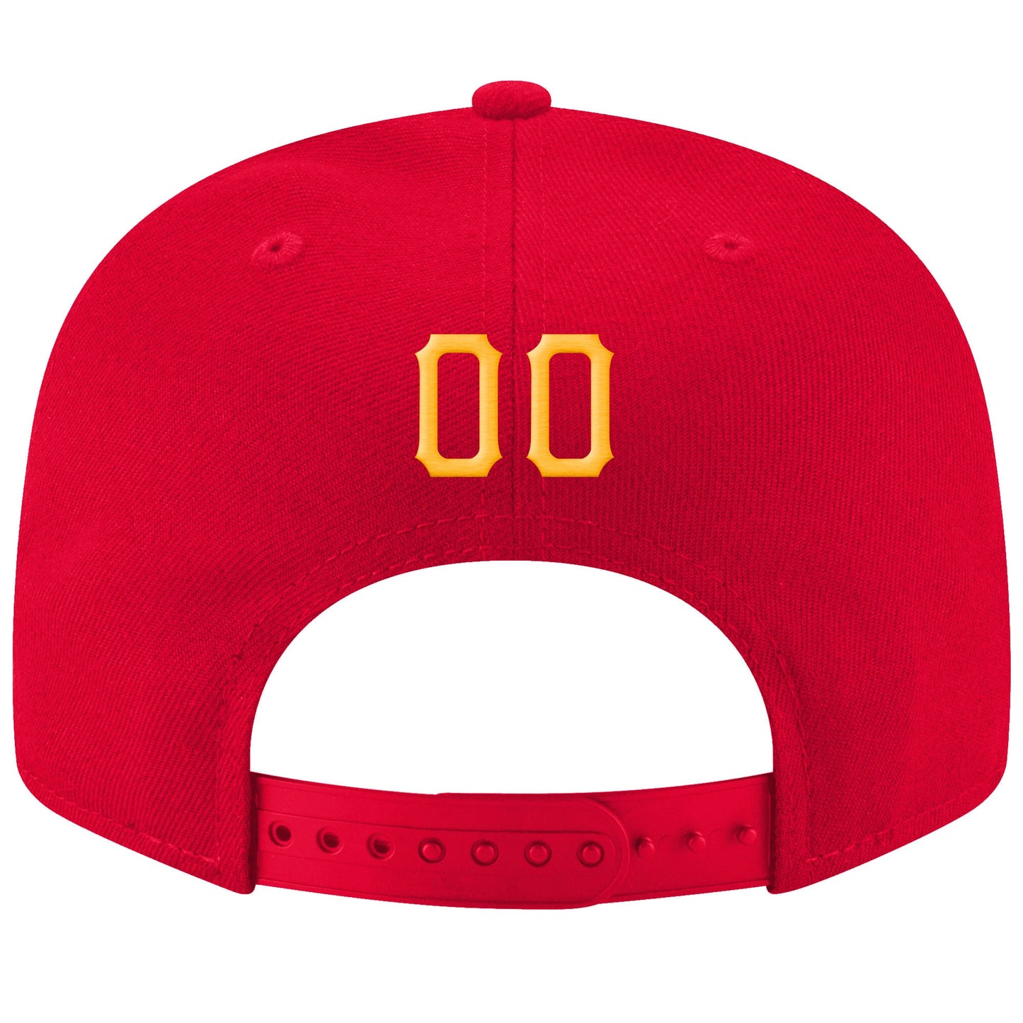 Custom Red Gold-White Stitched Adjustable Snapback Hat
