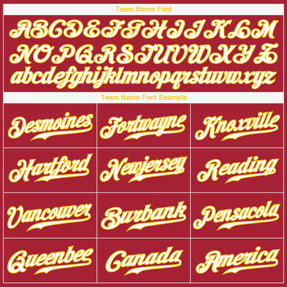 Custom Red Gold-White Christmas 3D Authentic Baseball Jersey