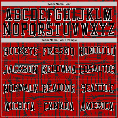 Custom Stitched Red Black-White 3D Pattern Halloween Sports Pullover Sweatshirt Hoodie
