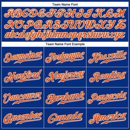Custom Royal White Pinstripe Orange-White Authentic Baseball Jersey