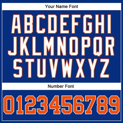 Custom Royal White Pinstripe Orange-White Authentic Baseball Jersey