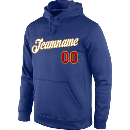 Custom Stitched Royal White-Old Gold Sports Pullover Sweatshirt Hoodie