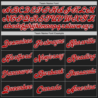 Custom Black Red-Yellow Authentic Split Fashion Baseball Jersey