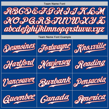 Custom White Royal-Red Authentic Split Fashion Baseball Jersey