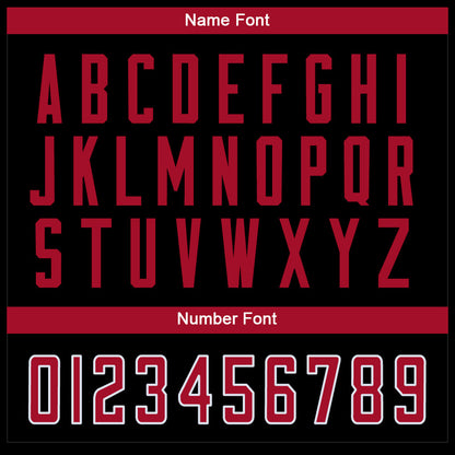 Custom Black Red-White Split Fashion Football Jersey