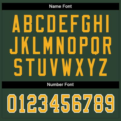 Custom Green Gold-White Split Fashion Football Jersey
