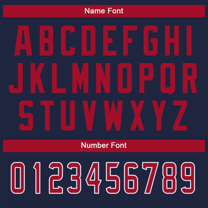Custom Navy Red-White Split Fashion Football Jersey