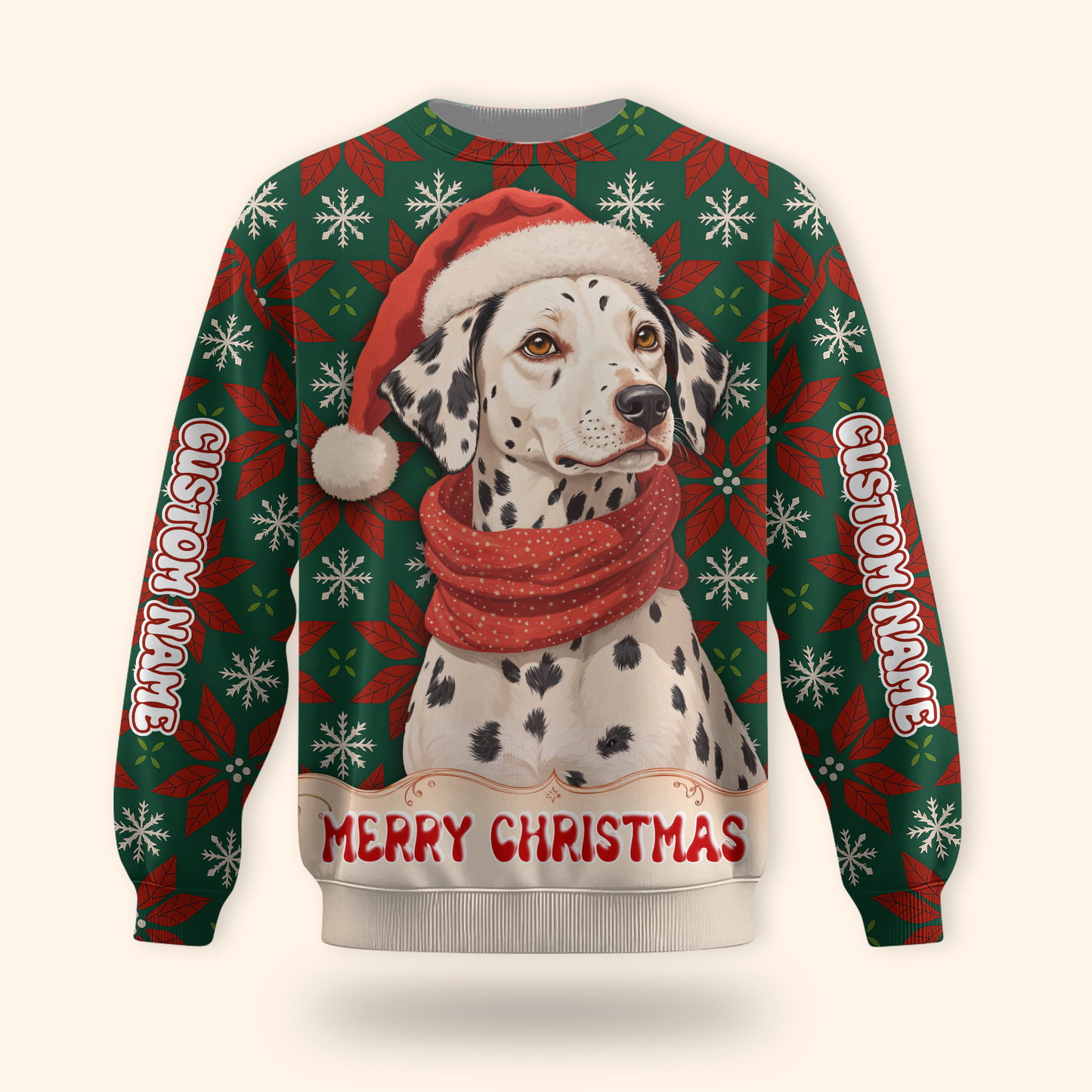 Personalized Dalmatian Hoodie – Christmas Dog Lover Gift