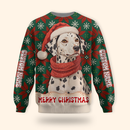 Personalized Dalmatian Hoodie – Christmas Dog Lover Gift