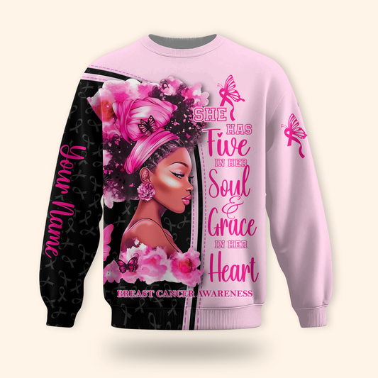 Personalized Breast Cancer Awareness Shirt for Black Women