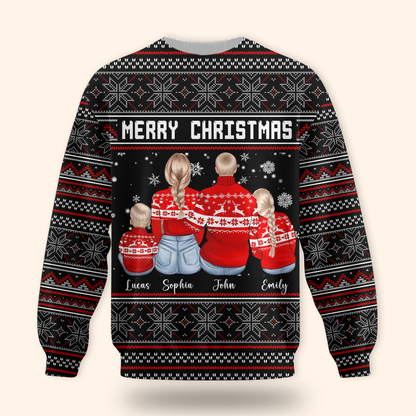 Personalized Family Christmas Hoodie – Custom Name Matching Holiday Outfit