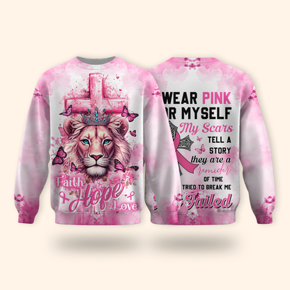 "I Wear Pink For Myself" Empowerment Breast Cancer Awareness Shirt, Custom Choo