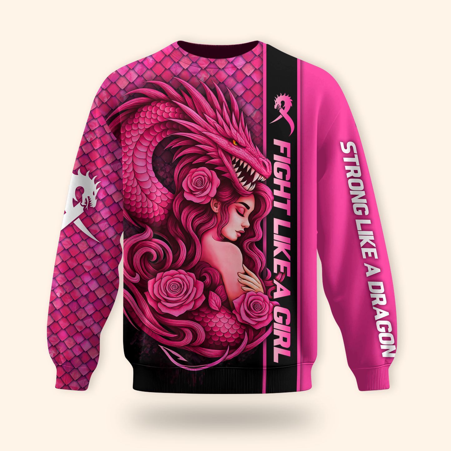 Dragon Spirit Fight Like a Girl - Breast Cancer Awareness Shirt