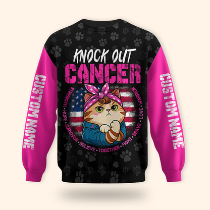 Personalized Breast Cancer Awareness Cat Warrior, Custom Choo