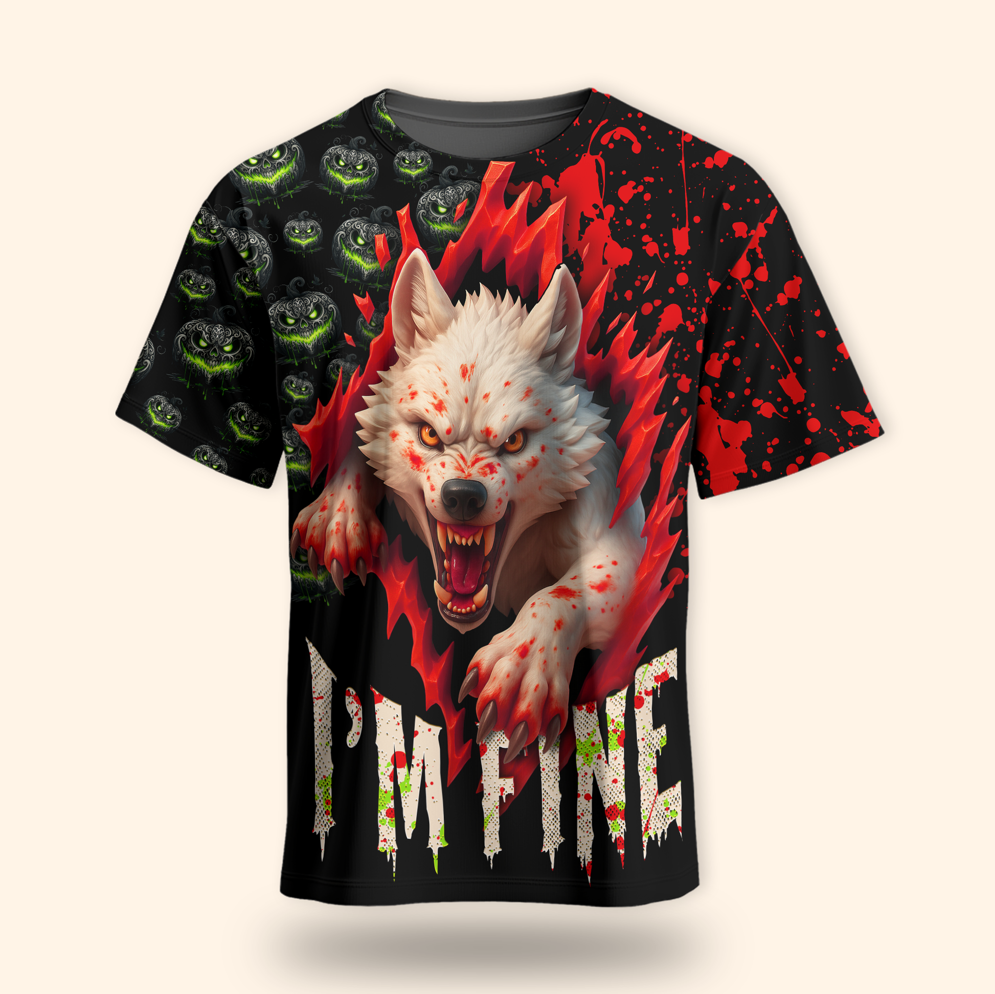 Halloween Terror Wolf shirt, Custom Choo