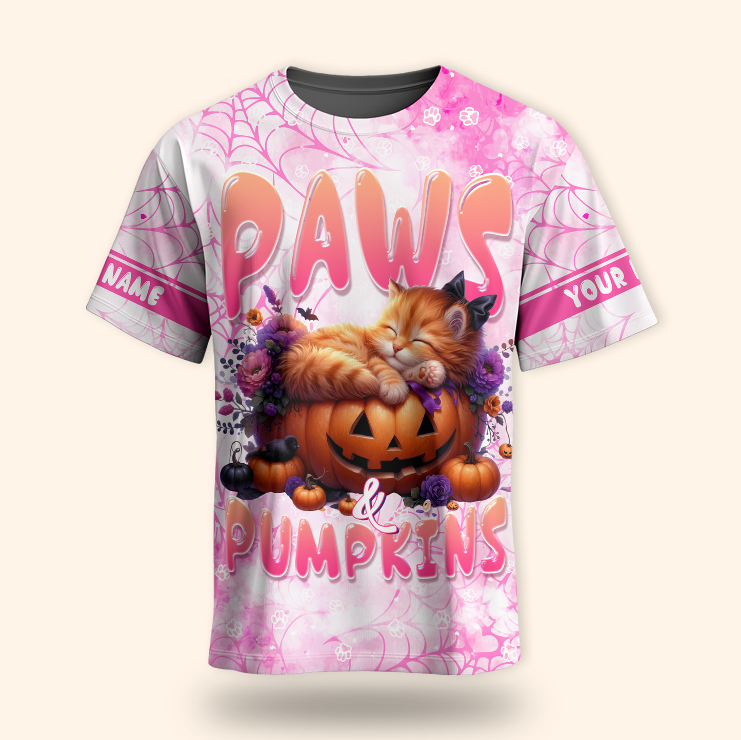 Paws & Pumpkins Cat Hoodie – Personalized Halloween Zip Up Jacket for Pet Lovers, Custom Choo