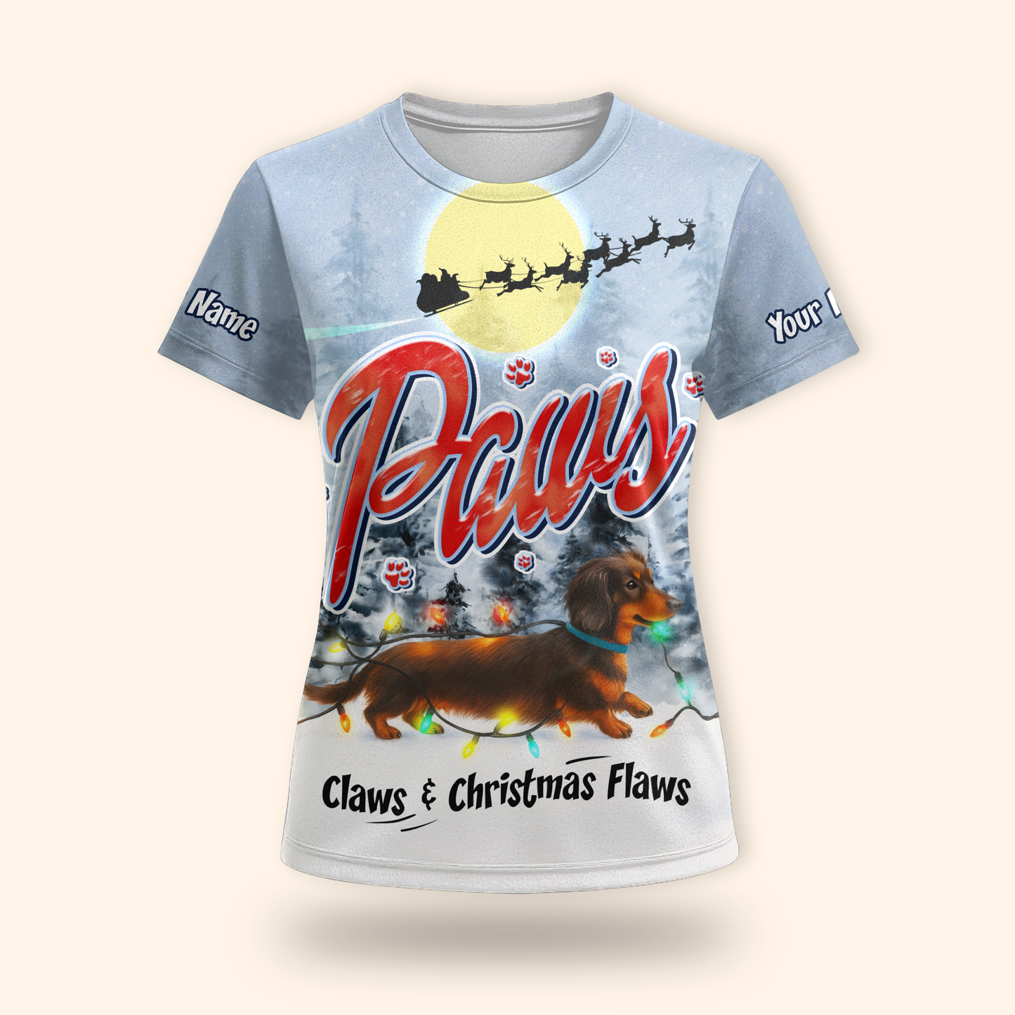Paws Claws & Christmas Flaws Hoodie – Personalized Dachshund Christmas Dog Lover Gift