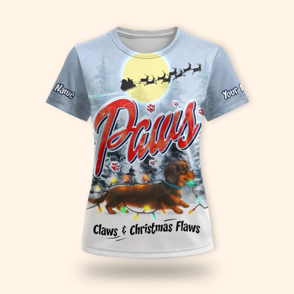 Paws Claws & Christmas Flaws Hoodie – Personalized Dachshund Christmas Dog Lover Gift