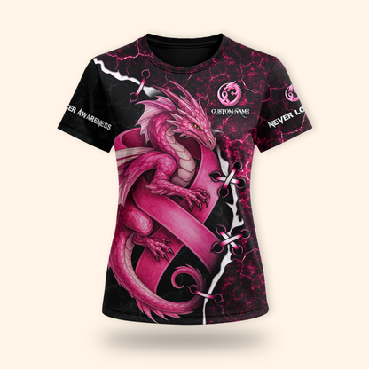 Breast Cancer Awareness Pink Dragon Hoodie – Women’s Gym & Yoga Outfit, Custom Choo