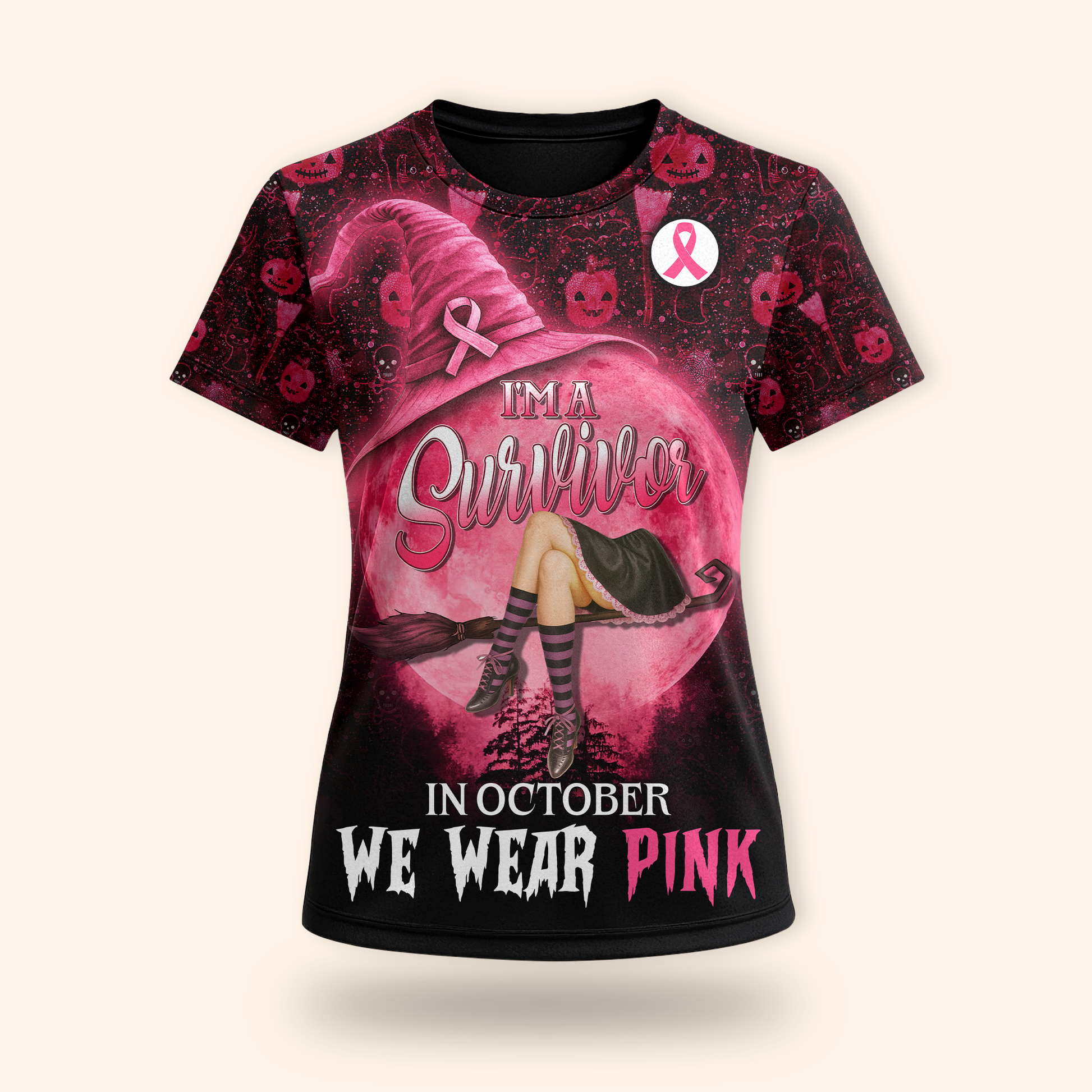 Personalized Breast Cancer Survivor Witch, Custom Choo