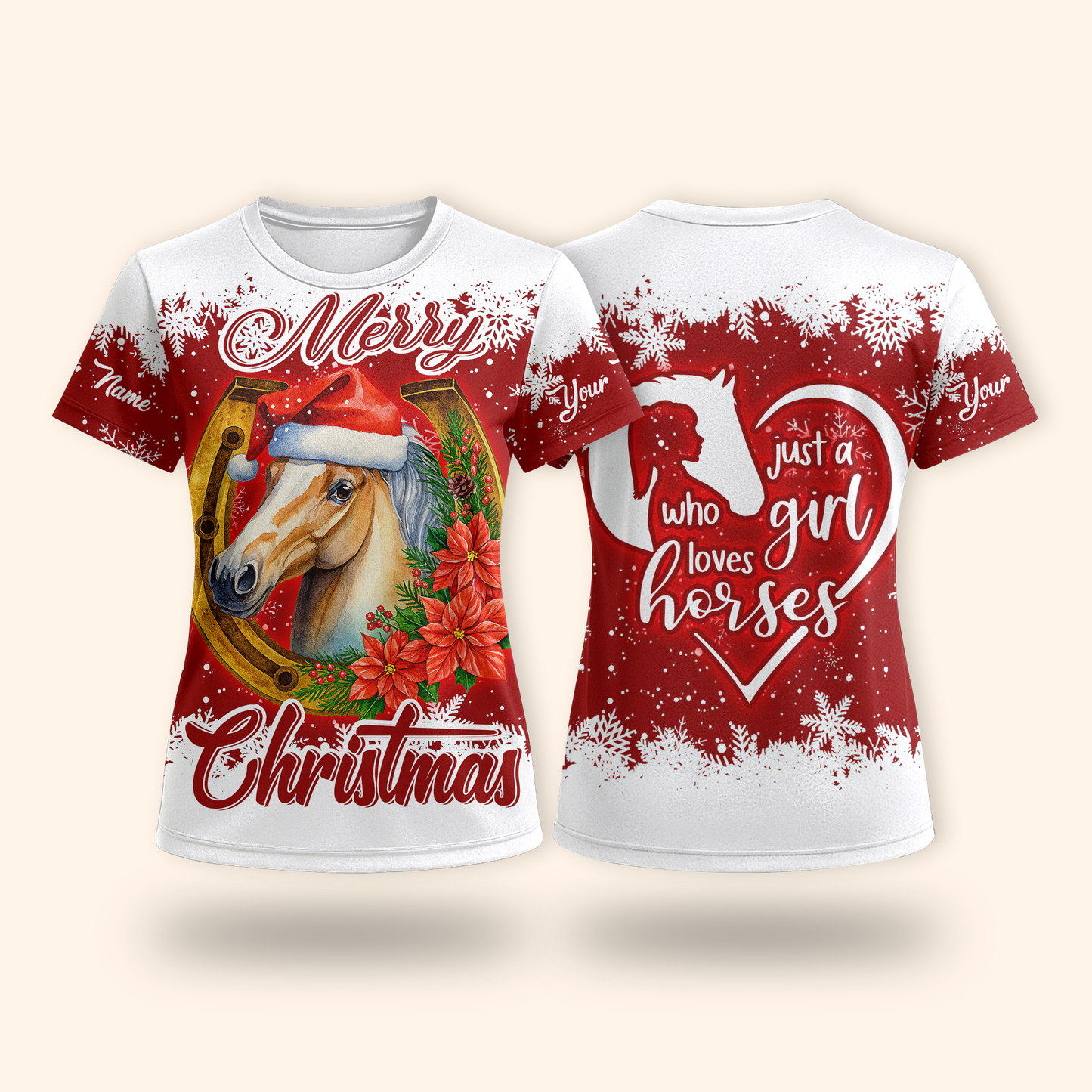 Just a Girl Who Loves Horses Christmas Hoodie – Merry Horse Lover Zip Up Sweatshirt