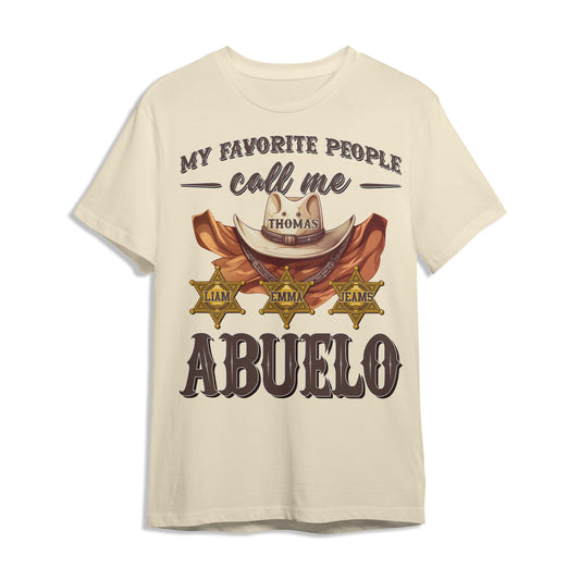 Family Cowboy, My Favorite People Call Me PaPa, Personalized Shirt Dad's Name & Kid's Name - Custom Choo
