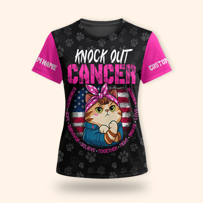 Personalized Breast Cancer Awareness Cat Warrior, Custom Choo