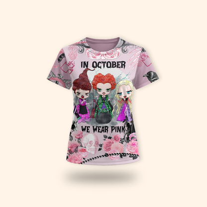 We Wear Pink Witches Halloween -  Halloween Shirt, Custom Choo