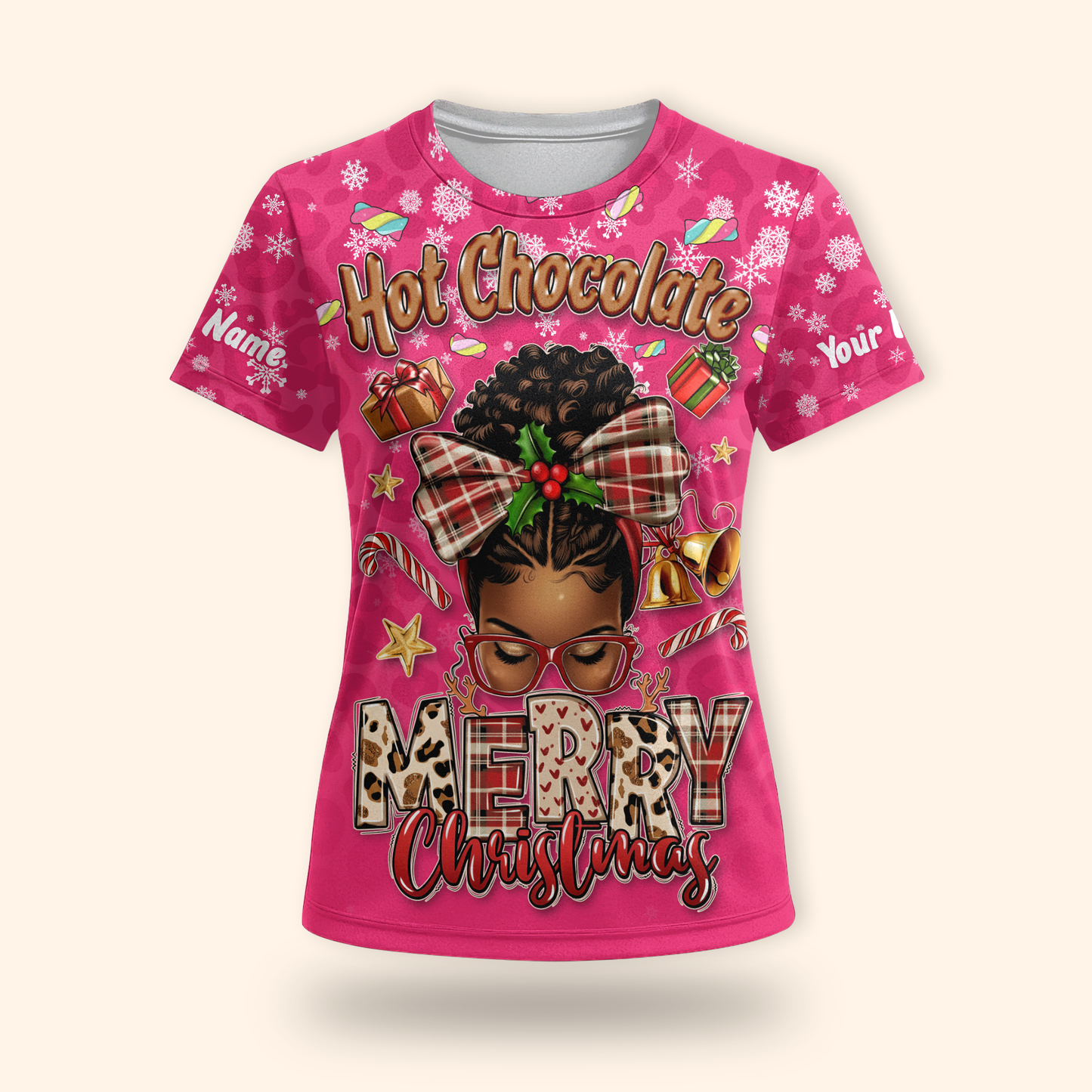 Hot Chocolate Merry Christmas Hoodie – Personalized Holiday Zip Up