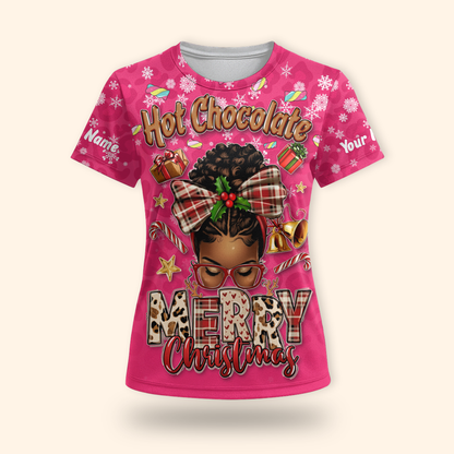 Hot Chocolate Merry Christmas Hoodie – Personalized Holiday Zip Up