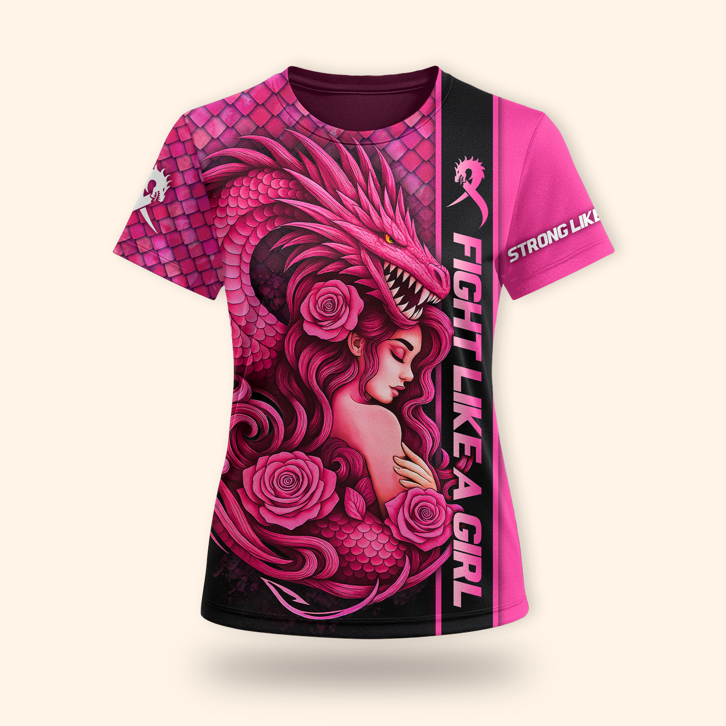 Dragon Spirit Fight Like a Girl - Breast Cancer Awareness Shirt
