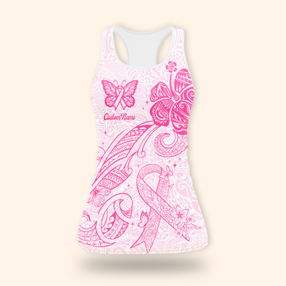 Custom Name Maori Pattern - Breast Cancer Awareness Shirt