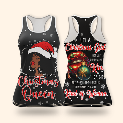 Christmas Queen Hoodie – Holiday Afro Woman Zip Up Sweatshirt