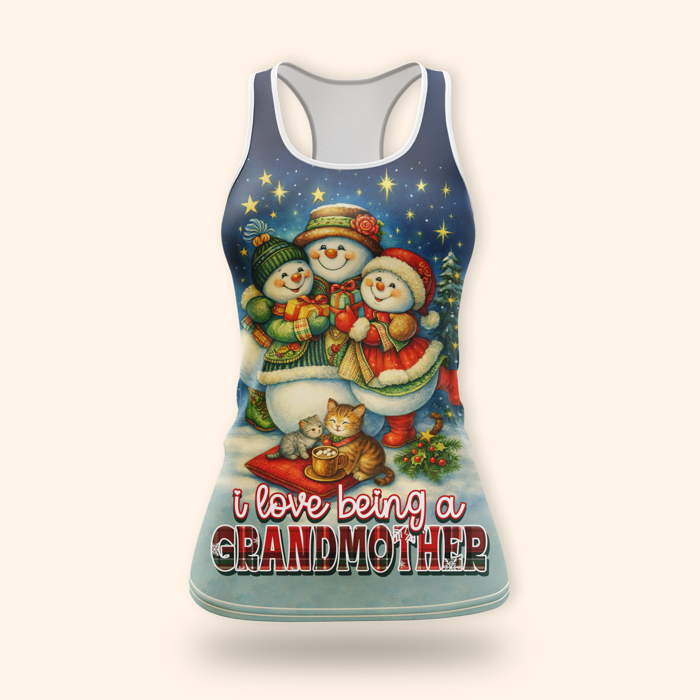 Personalized Christmas Hoodie – I Love Being a Grandmother, Snowman Family Zip Up Gift, Custom Choo