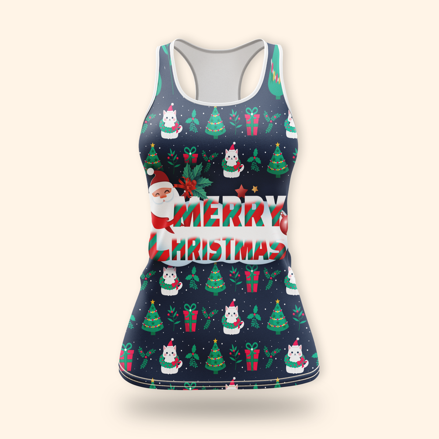 Merry Christmas Hoodie – Cute Holiday Zip Up with Santa and Gifts