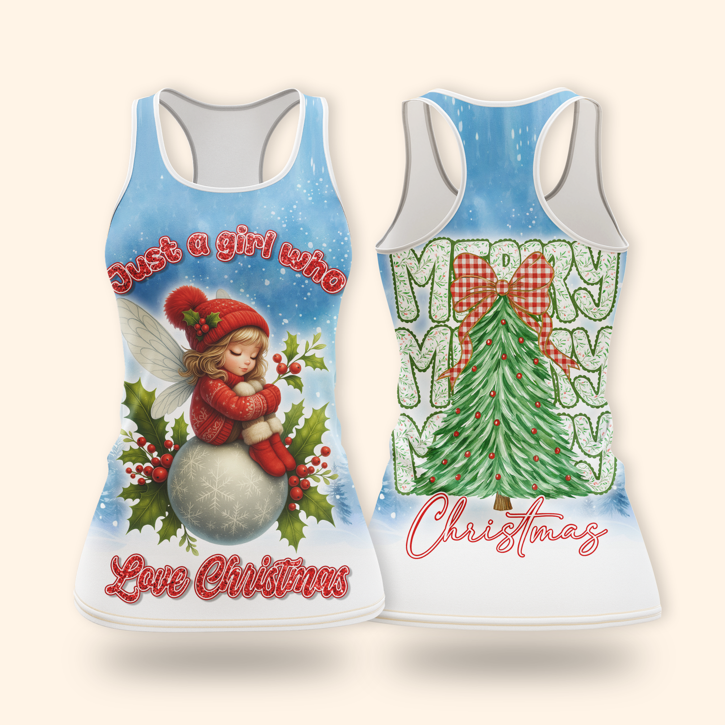 Custom Name Christmas Hoodie – Cute Fairy Snowball Zip Up, Just a Girl Who Loves Christmas Design