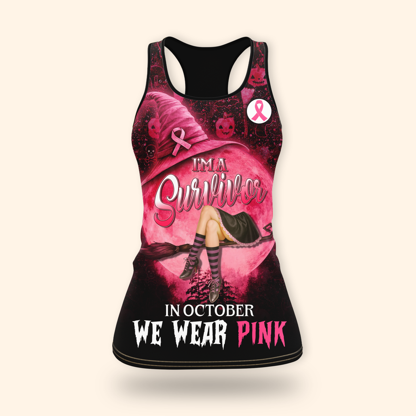 Personalized Breast Cancer Survivor Witch, Custom Choo