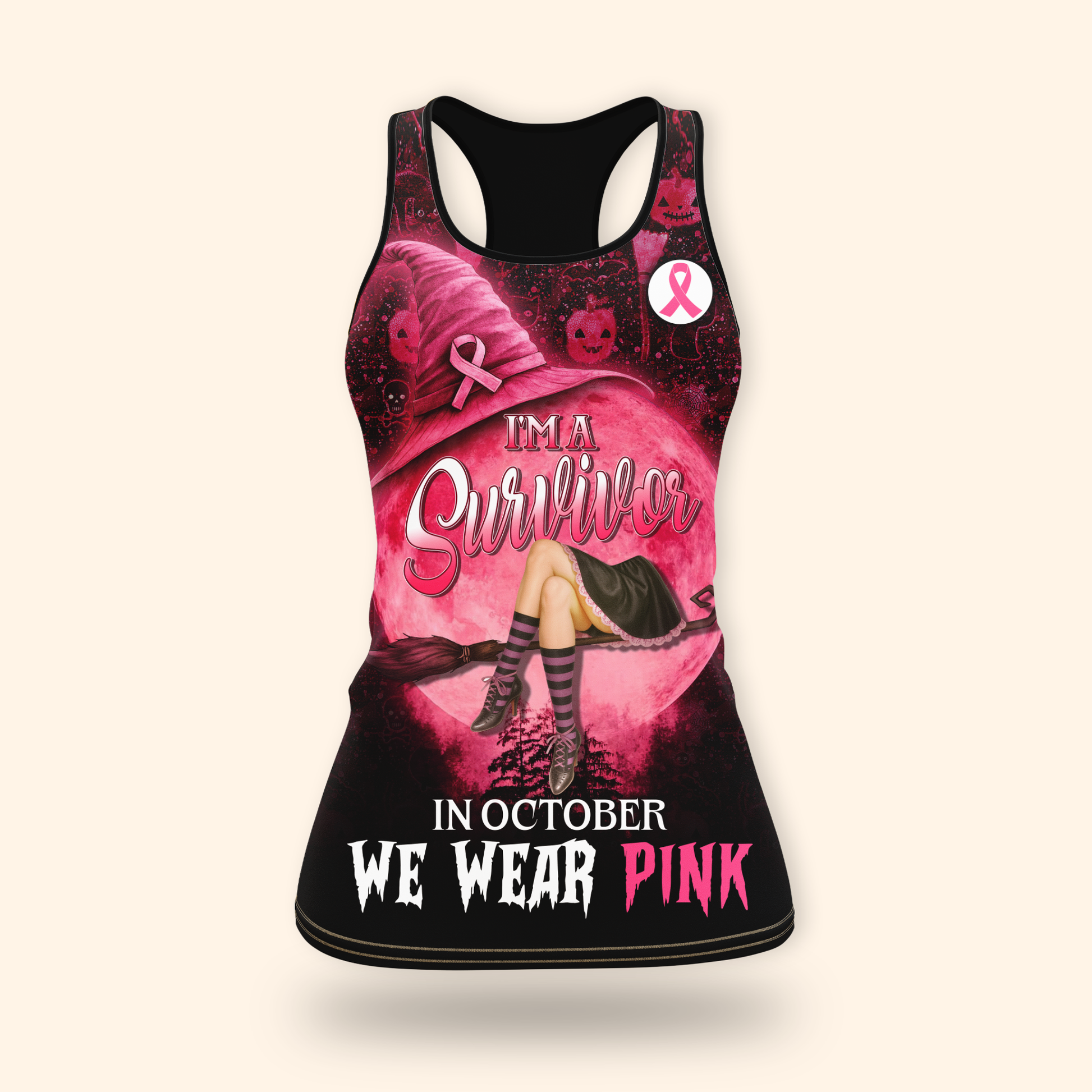 Personalized Breast Cancer Survivor Witch, Custom Choo