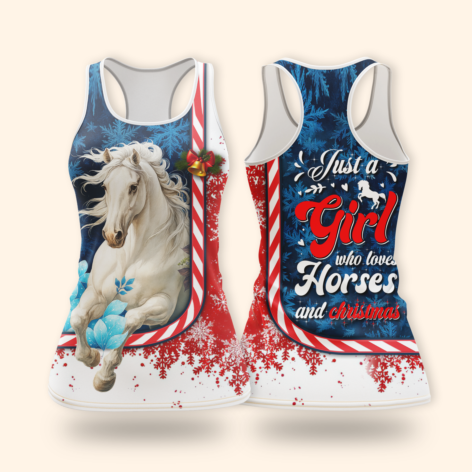 Just a Girl Who Loves Horses and Christmas Hoodie – Personalized Horse Lover Zip Up Gift, Custom Choo