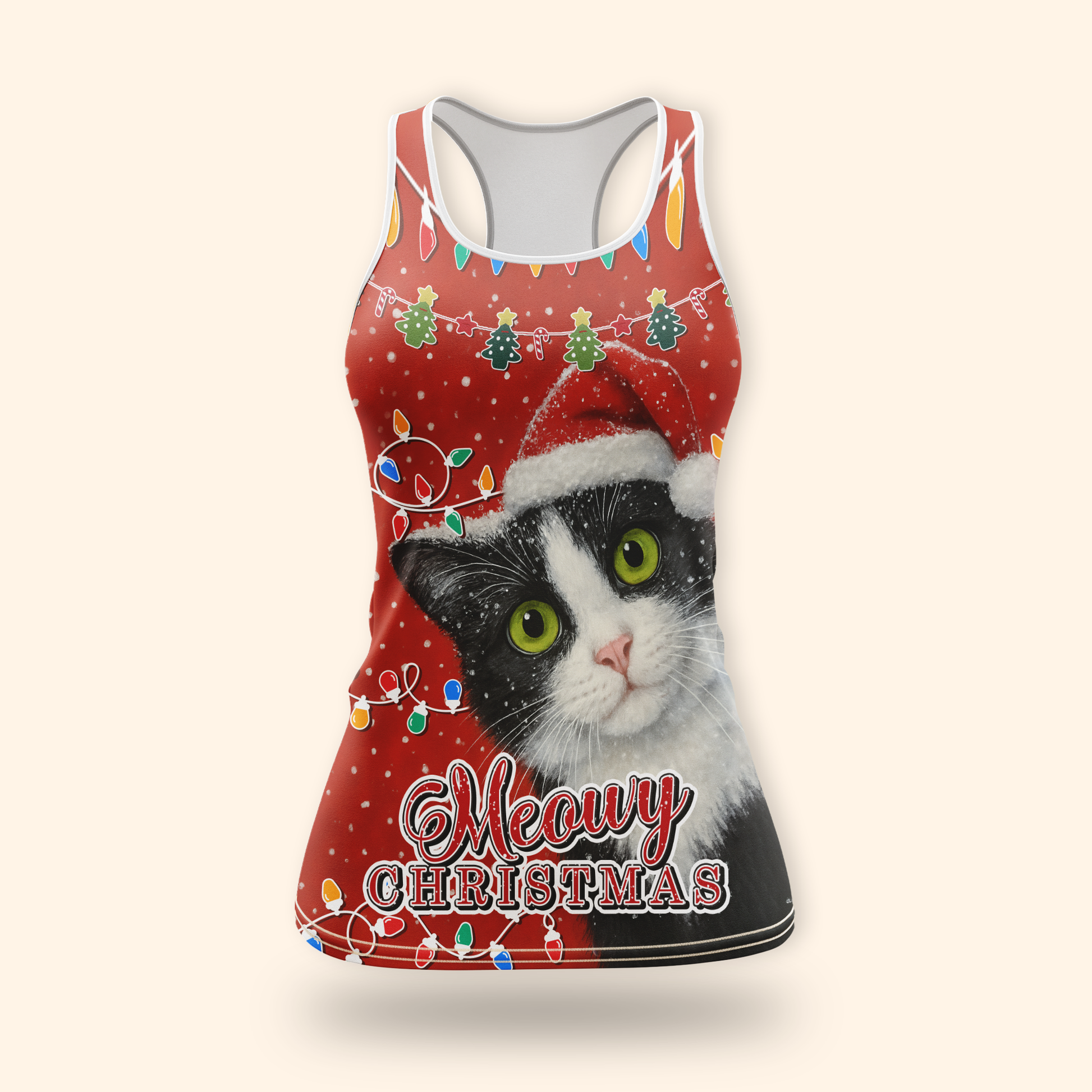 Personalized Cat Christmas Hoodie – Meowy Christmas Zip Up, Cute Holiday Gift for Cat Lovers, Custom Choo