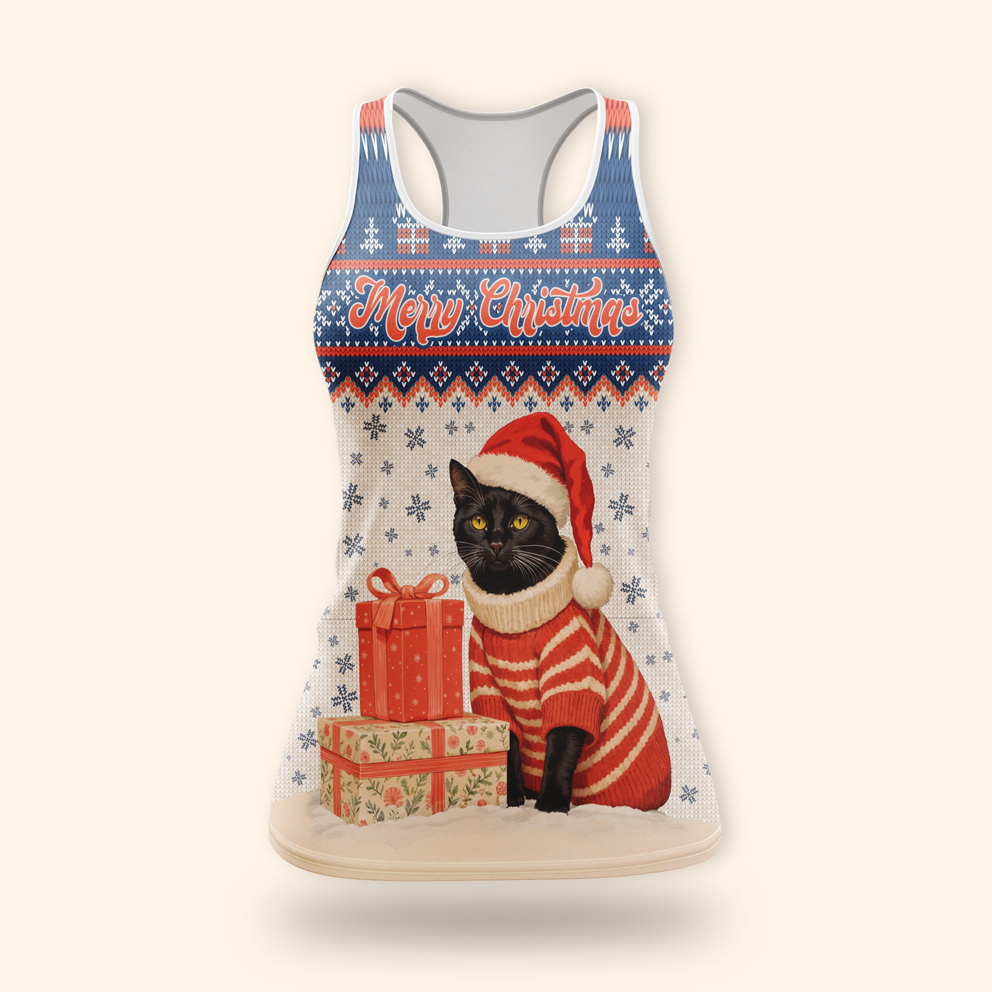 Black Cat Christmas Hoodie – Custom Name Santa Cat Zip Up