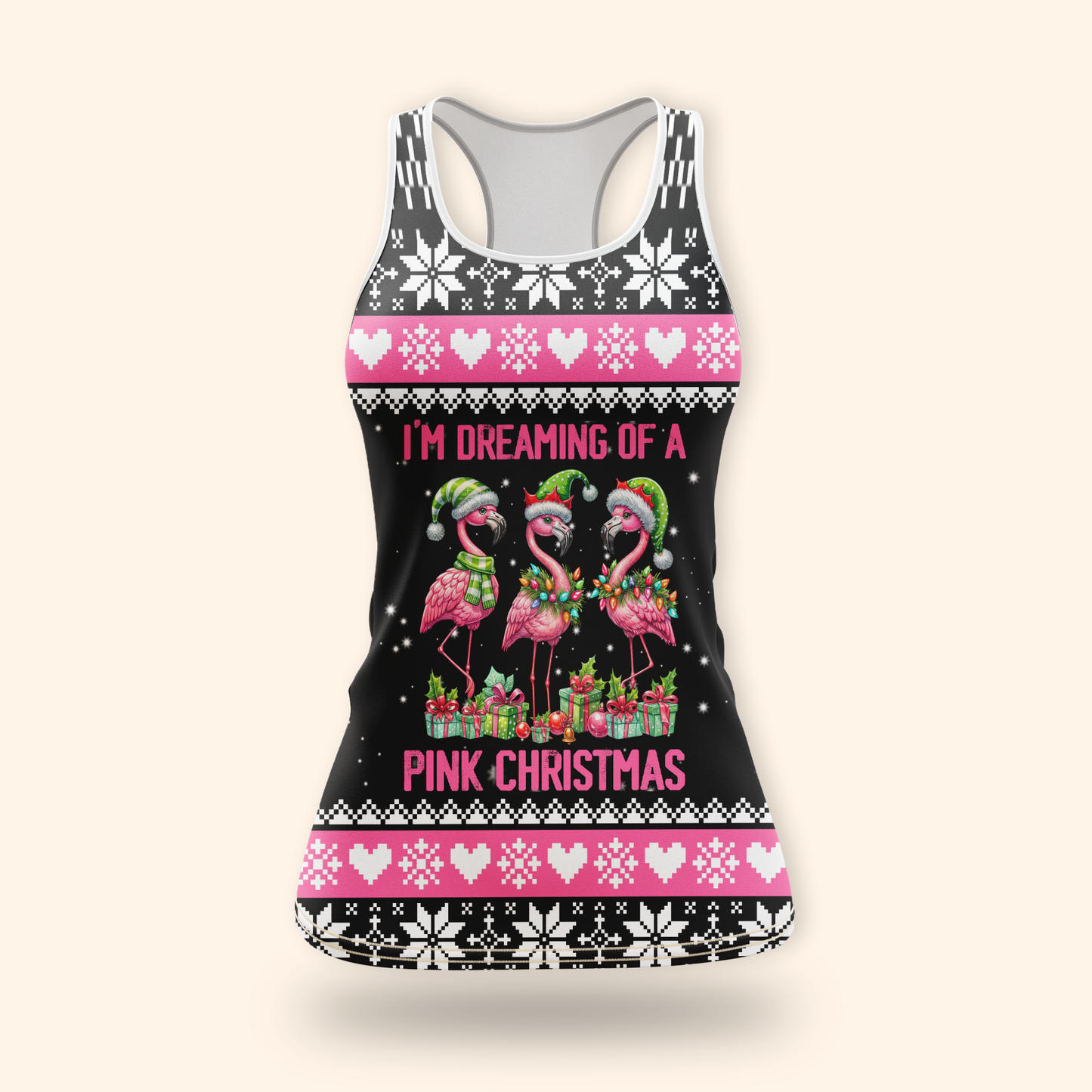 I’m Dreaming of a Pink Christmas Hoodie – Cute Flamingo Holiday Zip Up Sweater
