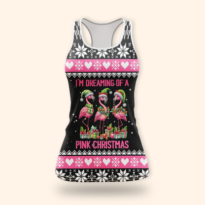 I’m Dreaming of a Pink Christmas Hoodie – Cute Flamingo Holiday Zip Up Sweater