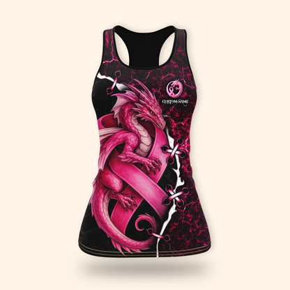 Breast Cancer Awareness Pink Dragon Hoodie – Women’s Gym & Yoga Outfit, Custom Choo