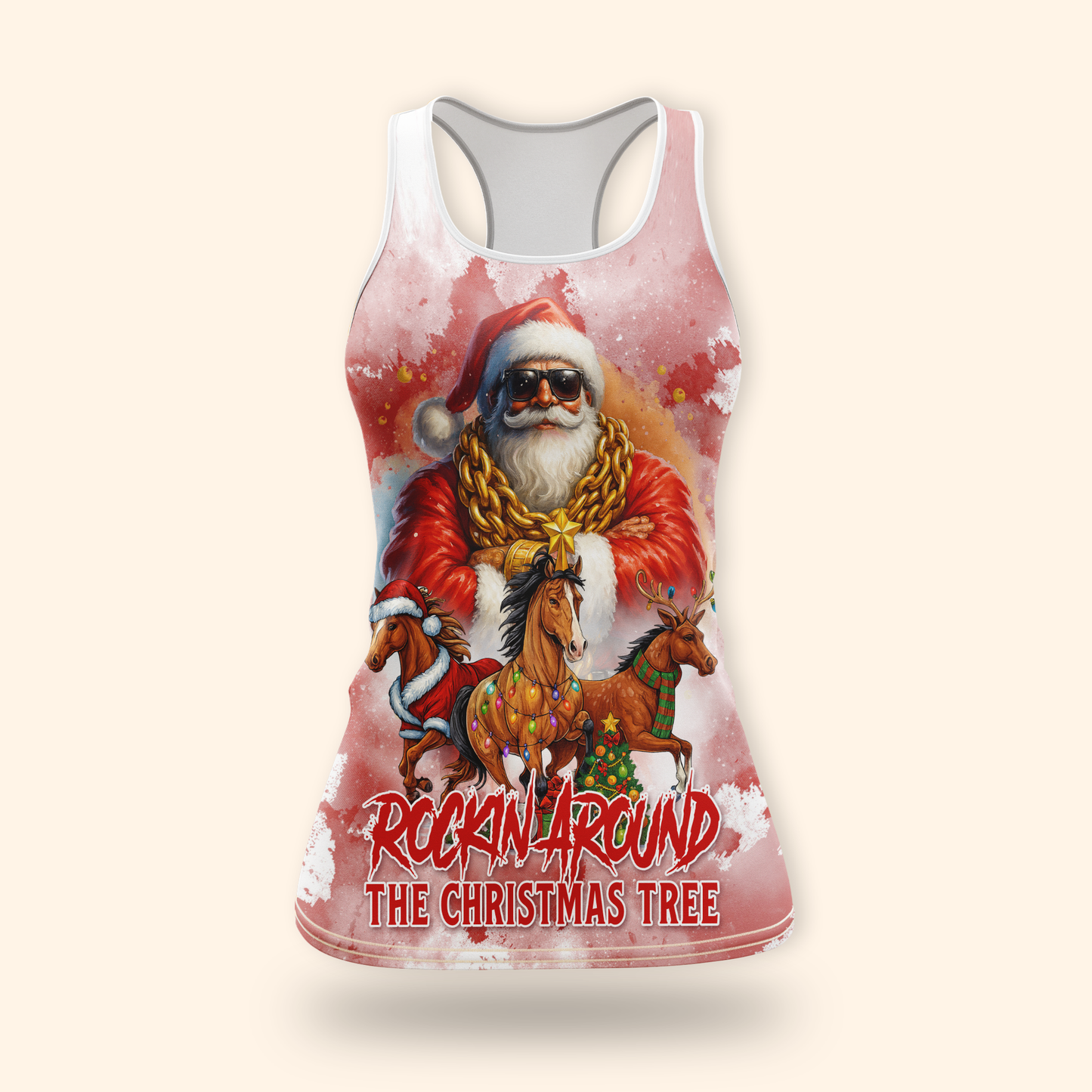 Rockin’ Around the Christmas Tree Hoodie – Funny Santa Zip Up