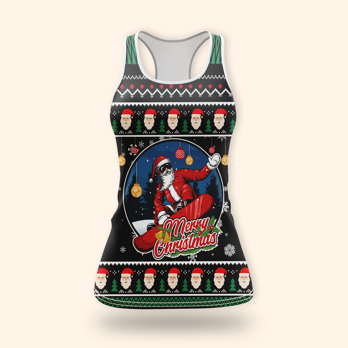 Merry Christmas Hoodie – Santa with Sunglasses Ugly Sweater Design