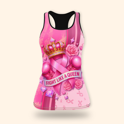 Personalized Pink Ribbon Fight Like A Queen Breast Cancer Awareness Shirt, Custom Choo